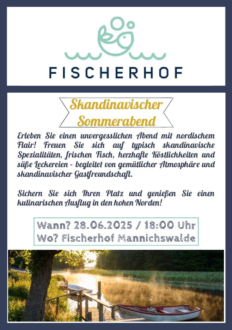 Skandinavischer Sommerabend mit leckeren Speisen von Buffet