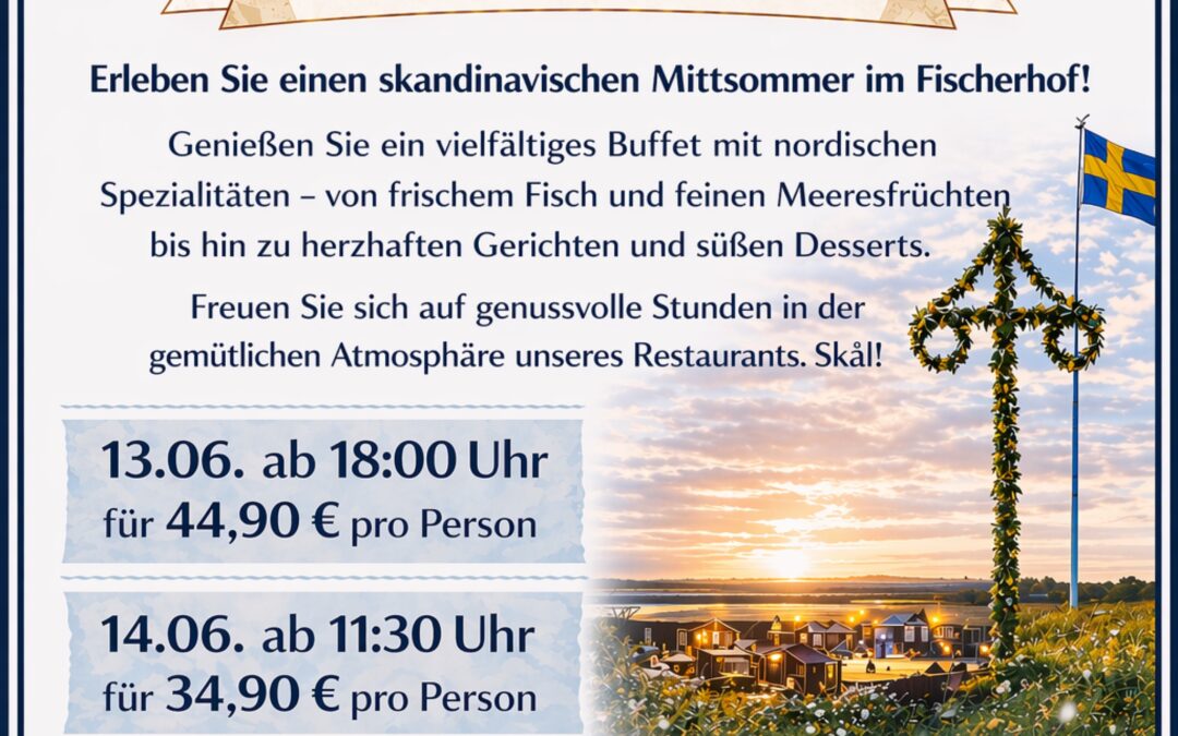 Skandinavischer Mitsommer mit leckeren Speisen von Buffet